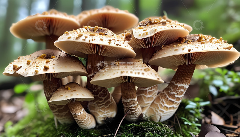 高清大图下载【趣麦麦图】蘑菇树林大山