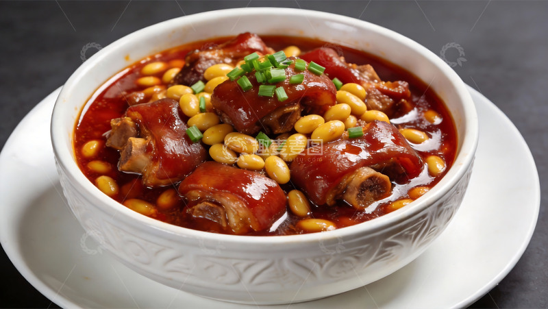高清大图下载【趣麦麦图】黄豆炖猪脚美食摄影