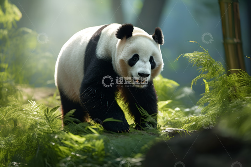 高清大图下载【趣麦麦图】行走的大熊猫