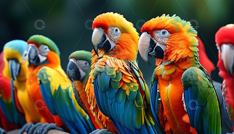高清大图下载【趣麦麦图】七彩鹦鹉小鸟