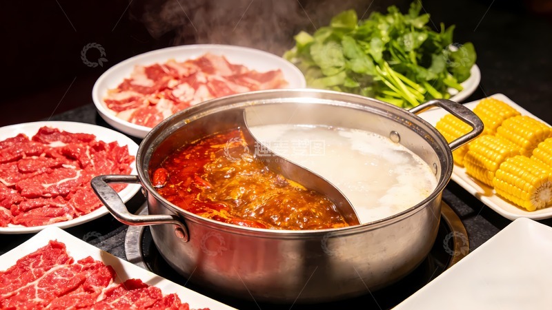 高清大图下载【趣麦麦图】鸳鸯锅火锅图片