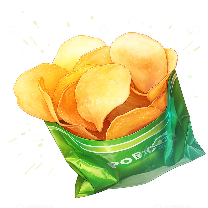 高清大图下载【趣麦麦图】卡通简约一袋薯片