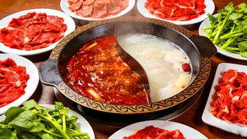 鸳鸯锅火锅与食材