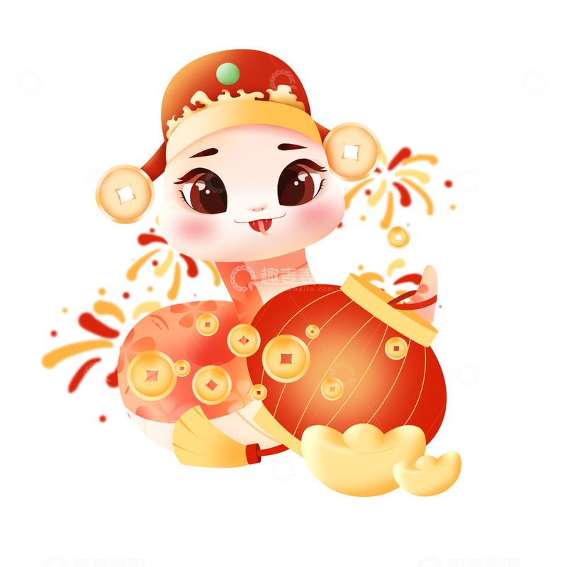 源文件下载【趣麦麦图】简约蛇年新年蛇形象