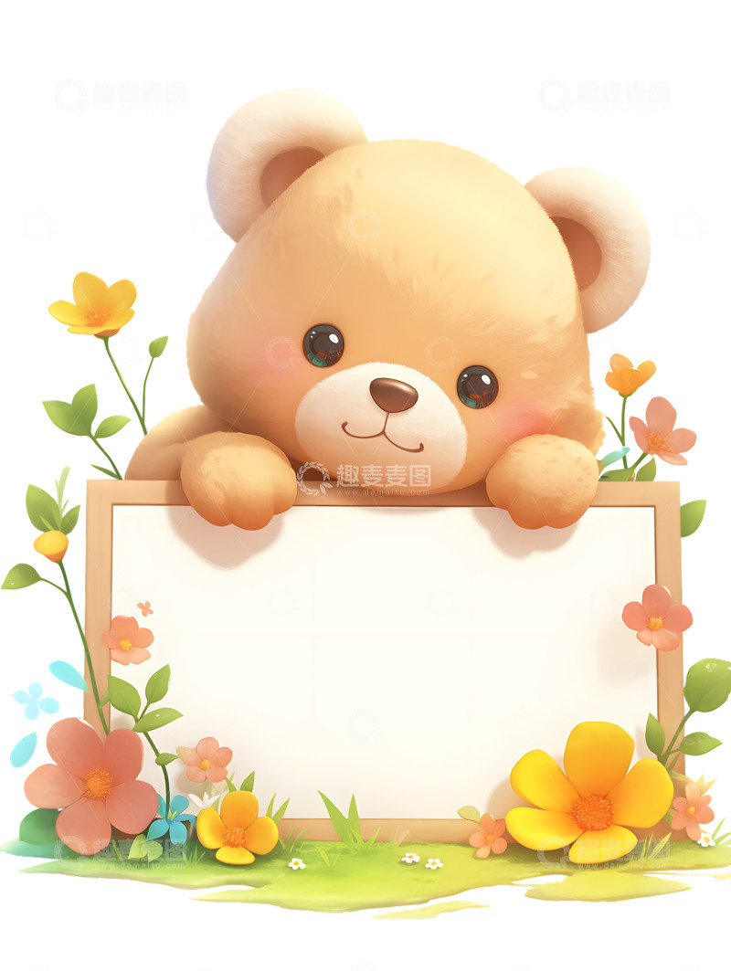 高清大图下载【趣麦麦图】可爱的小熊玩具展板