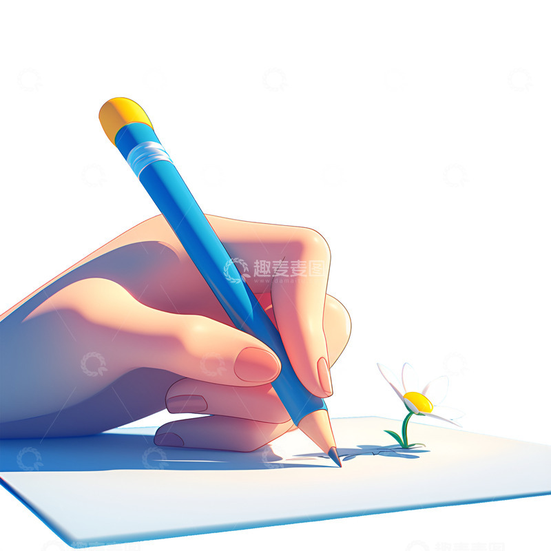 高清大图下载【趣麦麦图】卡通简约写字的手