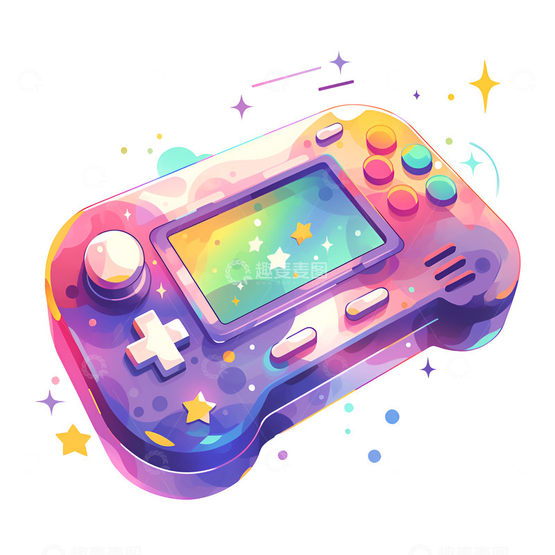 高清大图下载【趣麦麦图】扁平简约一个游戏机