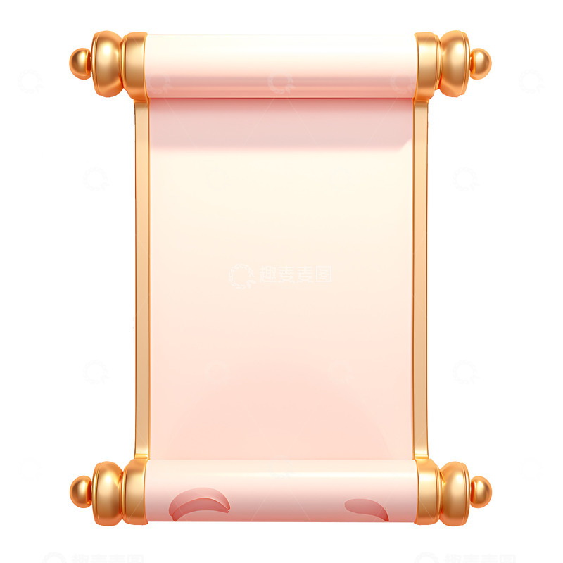 高清大图下载【趣麦麦图】卡通简约精美的卷轴