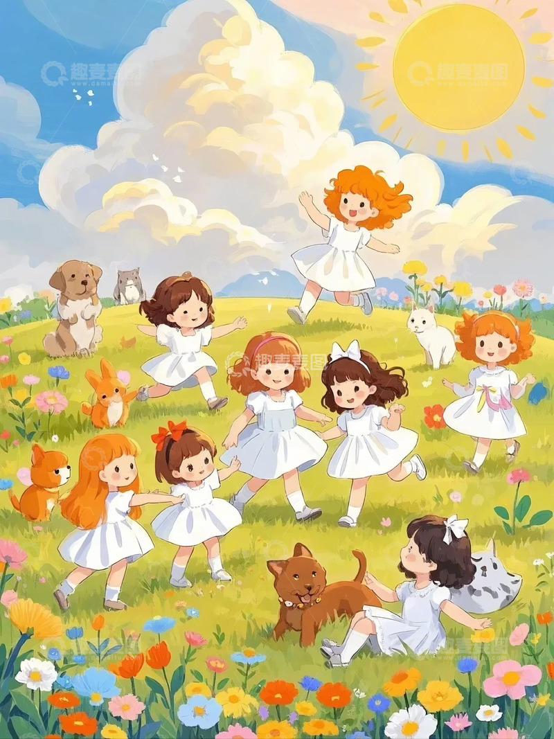 高清大图下载【趣麦麦图】儿童彩绘绘本插画卡通手绘