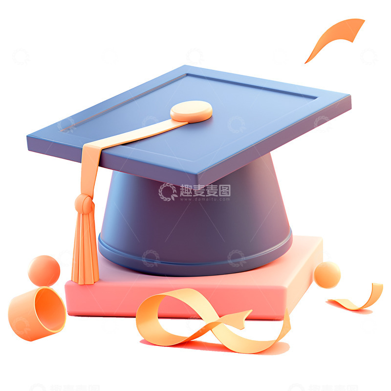 高清大图下载【趣麦麦图】卡通简约博士帽
