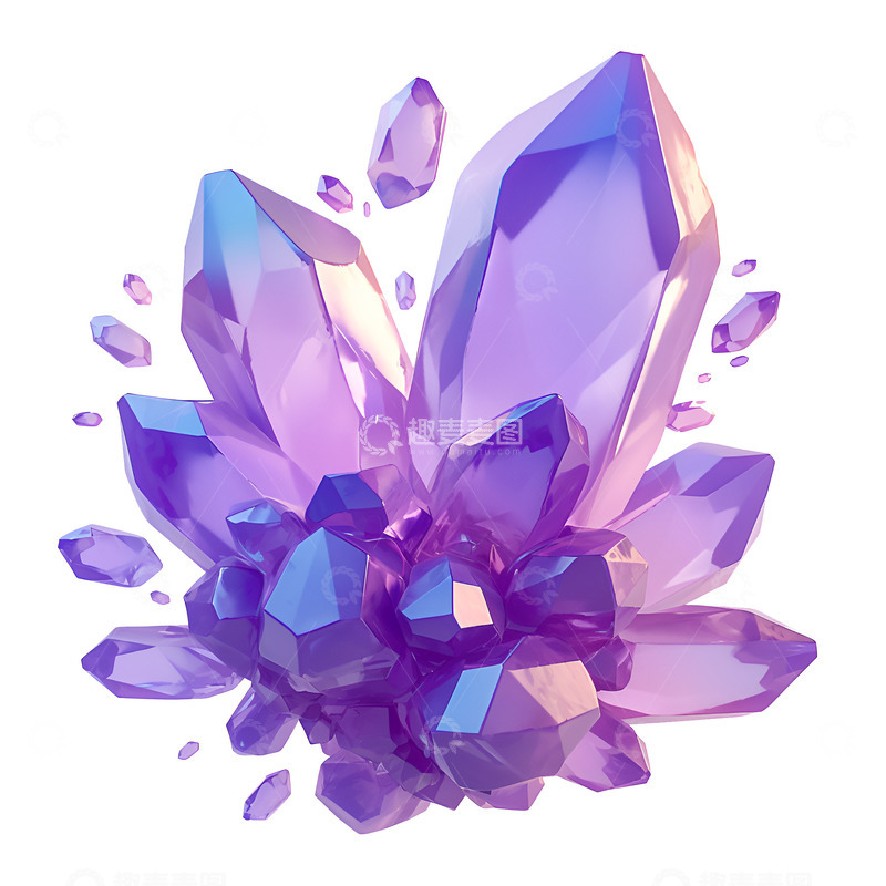 高清大图下载【趣麦麦图】卡通简约紫色的水晶簇