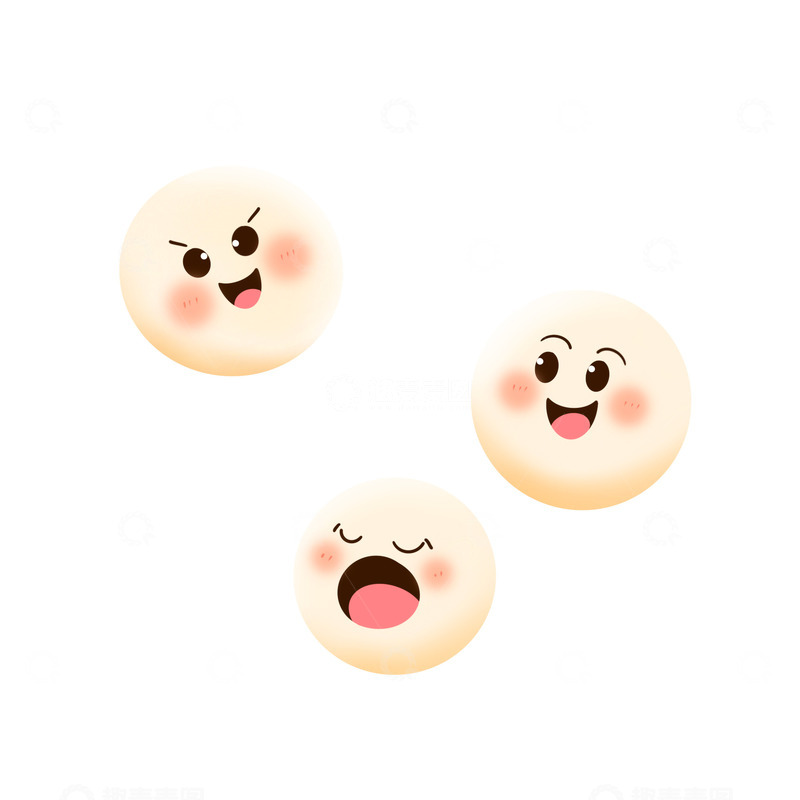 源文件下载【趣麦麦图】元宵冬至卡通汤圆汤团元素