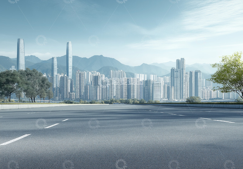 高清大图下载【趣麦麦图】城市开阔视野汽车背景