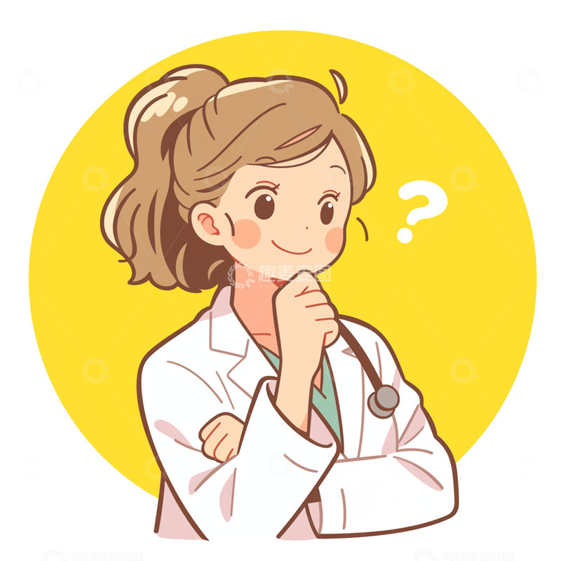 高清大图下载【趣麦麦图】卡通简约思考的医生