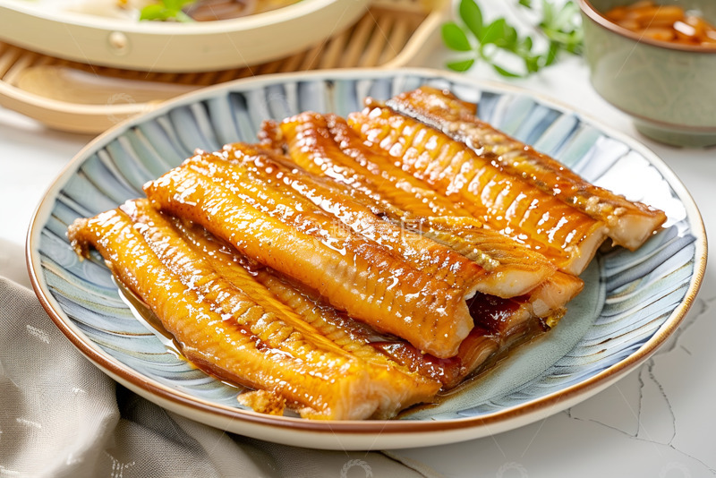 高清大图下载【趣麦麦图】一盘美味的煎鳗鱼