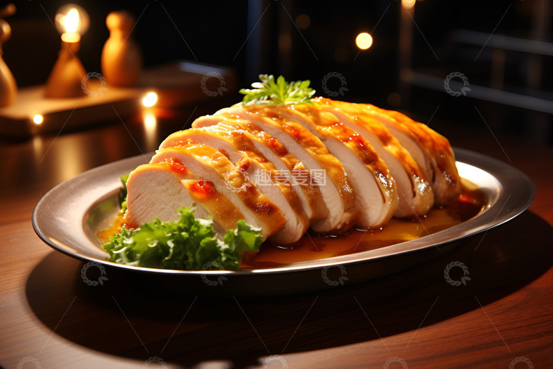 高清大图下载【趣麦麦图】一盘切片鸡肉