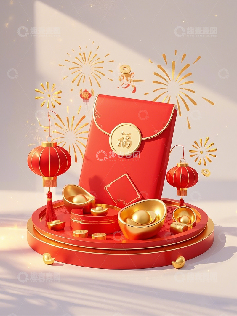 高清大图下载【趣麦麦图】3d新年立体红包氛围感造型