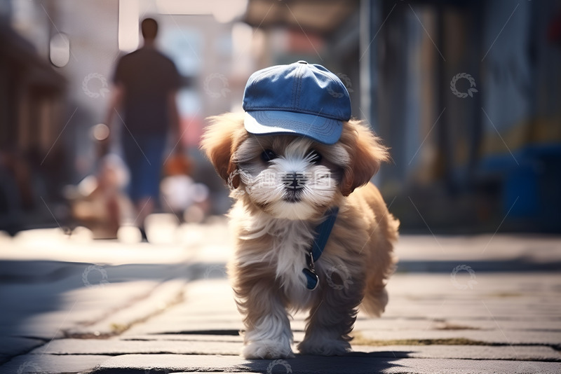 高清大图下载【趣麦麦图】带着帽子的狗狗
