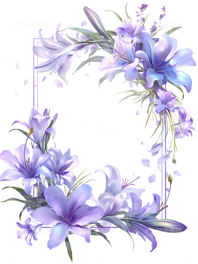 高清大图下载【趣麦麦图】卡通紫色边框