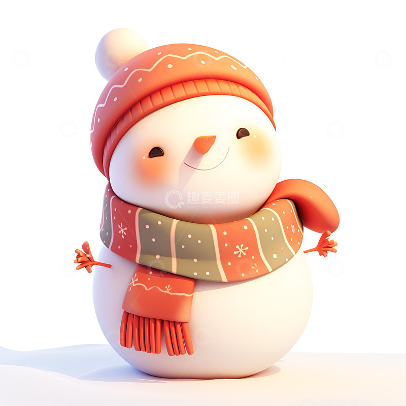 高清大图下载【趣麦麦图】卡通简约一个小雪人