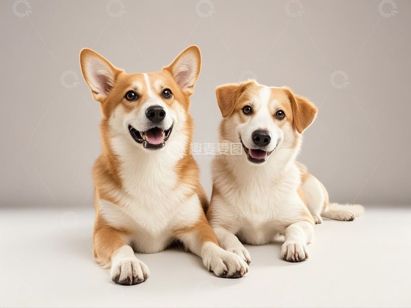 高清大图下载【趣麦麦图】趴着的柯基摄影