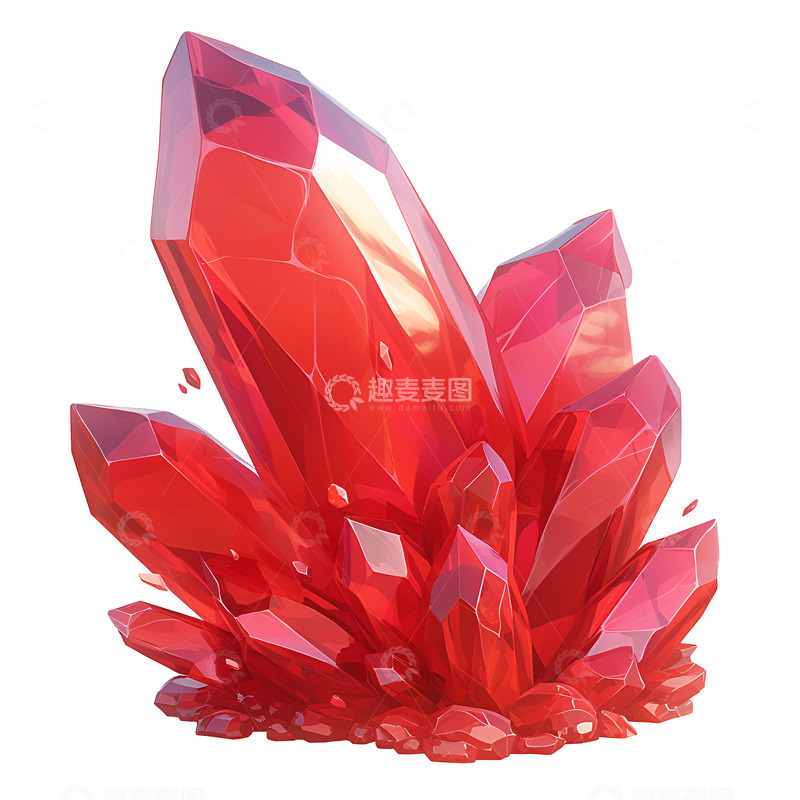 高清大图下载【趣麦麦图】卡通简约红色水晶簇