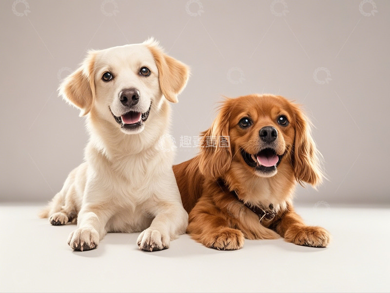 高清大图下载【趣麦麦图】两只趴着的狗摄影