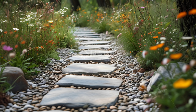 高清大图下载【趣麦麦图】石头小路小花