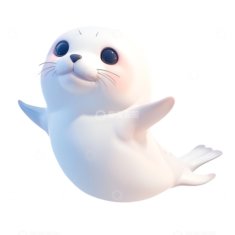 高清大图下载【趣麦麦图】卡通可爱的小海豹