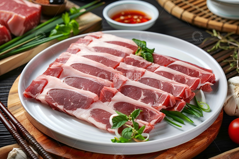 高清大图下载【趣麦麦图】一盘新鲜牛肉片
