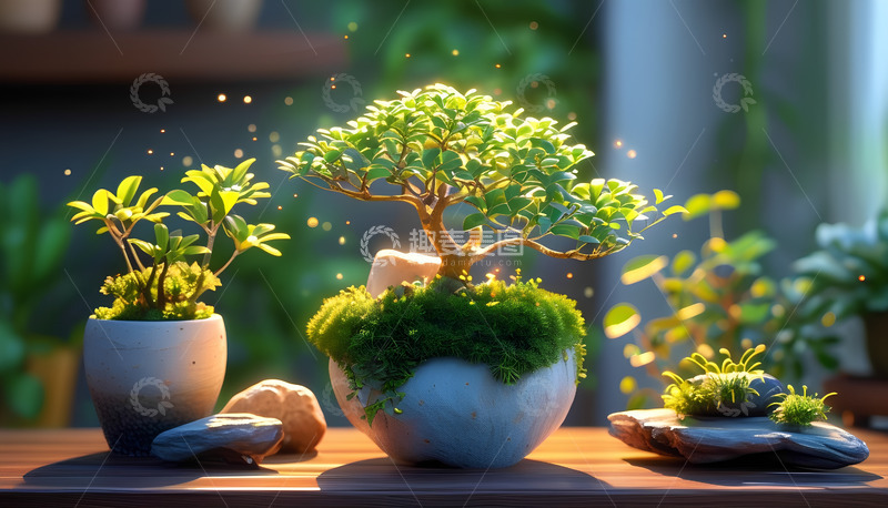 高清大图下载【趣麦麦图】花卉阳光石头