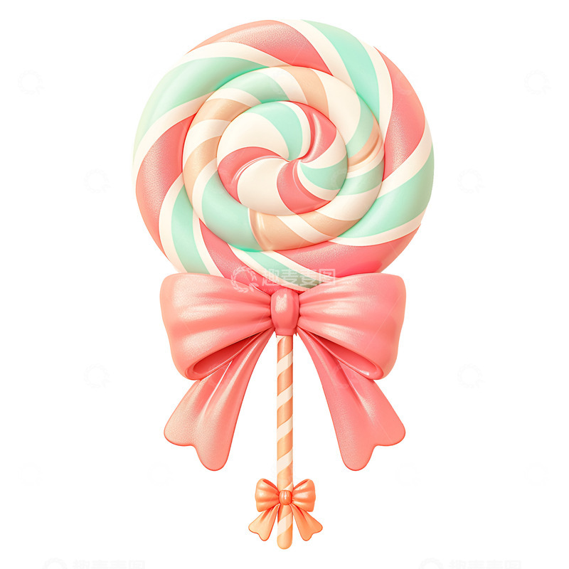 高清大图下载【趣麦麦图】卡通绑着蝴蝶结的糖果