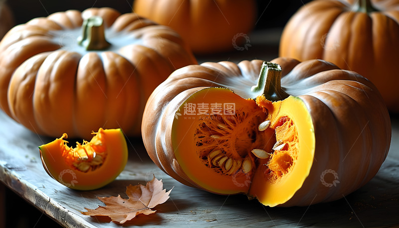 高清大图下载【趣麦麦图】南瓜黄色南瓜子