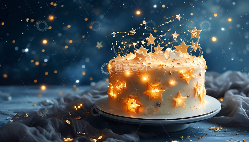 高清大图下载【趣麦麦图】星星蛋糕灯光