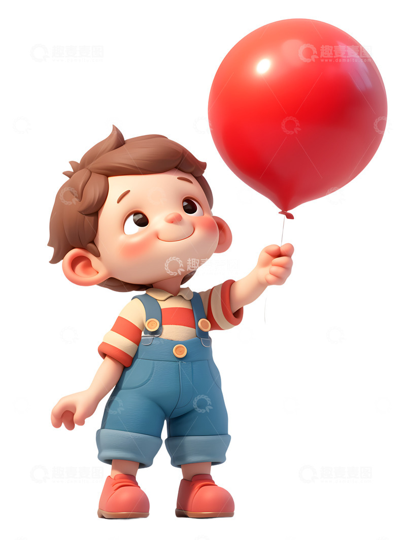 高清大图下载【趣麦麦图】女孩子举着气球卡通红色