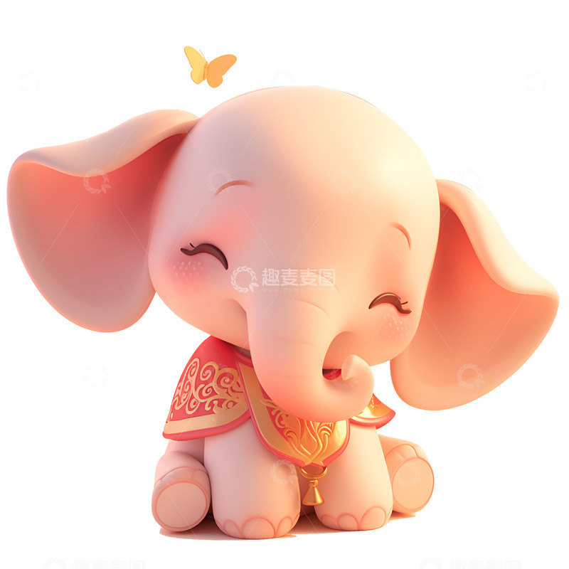 高清大图下载【趣麦麦图】卡通可爱的印度大象