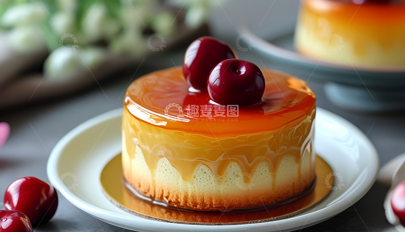 高清大图下载【趣麦麦图】车厘子蛋糕水果