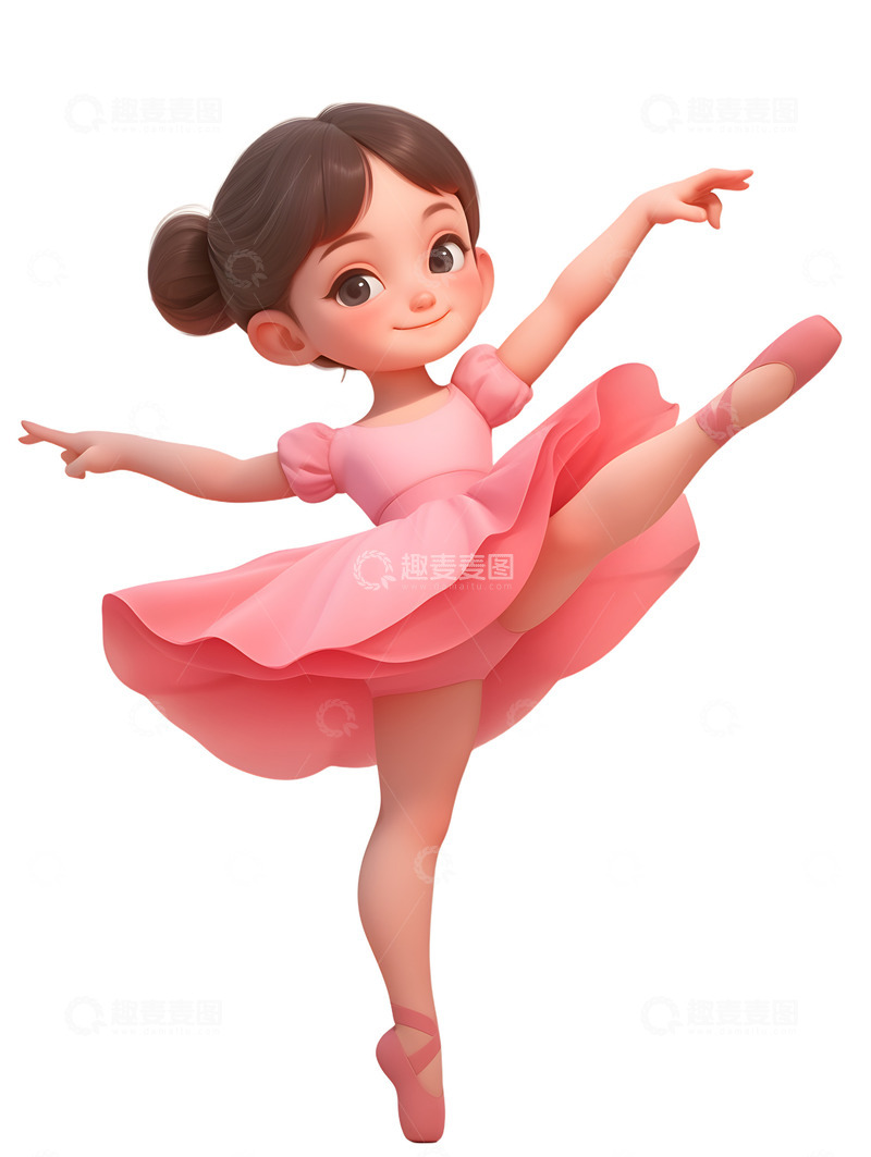 高清大图下载【趣麦麦图】女孩子跳舞卡通芭蕾舞