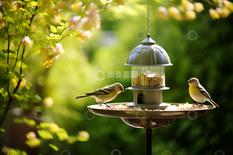 高清大图下载【趣麦麦图】户外鸟类投喂器