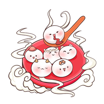 新春元宵节可爱汤圆