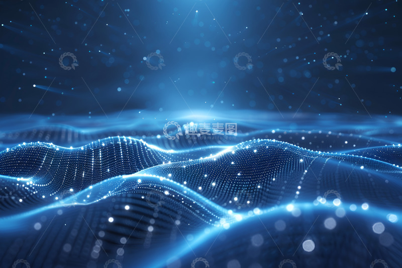 高清大图下载【趣麦麦图】未来科技粒子波动线条