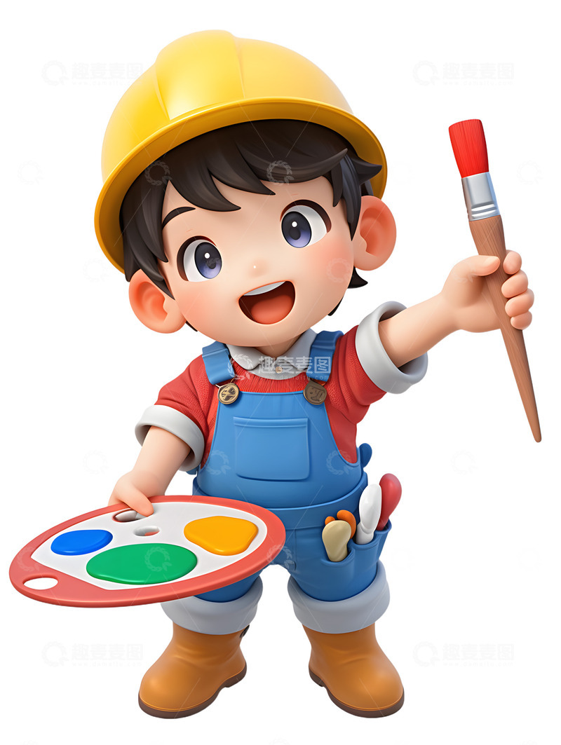 高清大图下载【趣麦麦图】卡通小画家图标