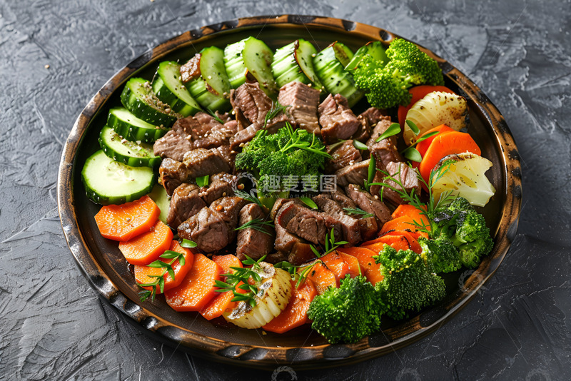高清大图下载【趣麦麦图】-牛肉蔬菜美食摄影