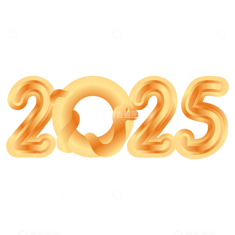 源文件下载【趣麦麦图】2025蛇年金色立体创意矢量标题字