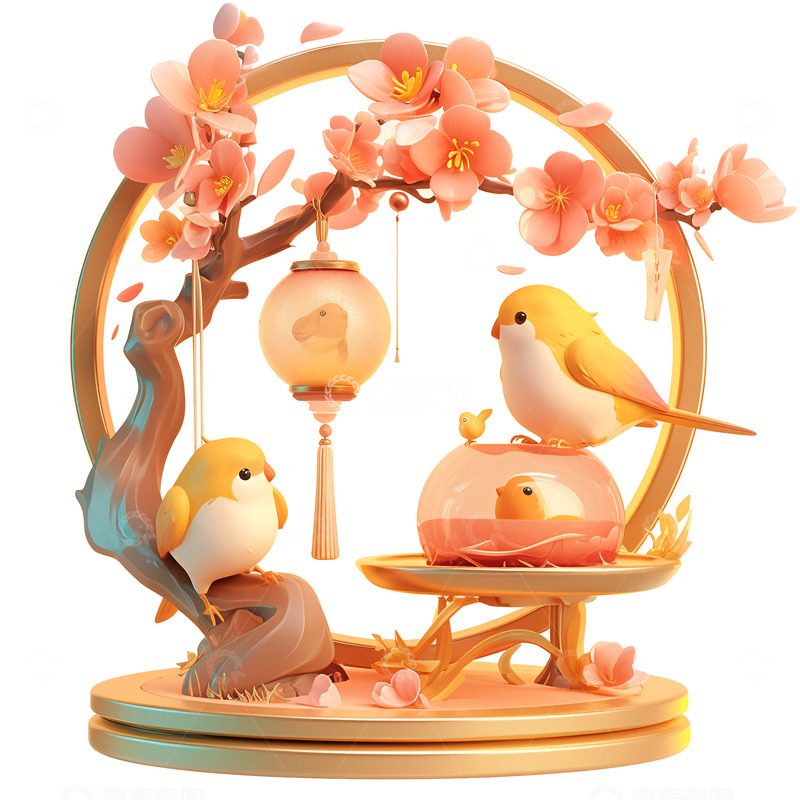 高清大图下载【趣麦麦图】卡通简约观赏鸟笼