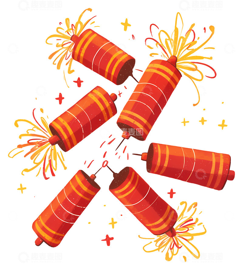 高清大图下载【趣麦麦图】鞭炮过年素材