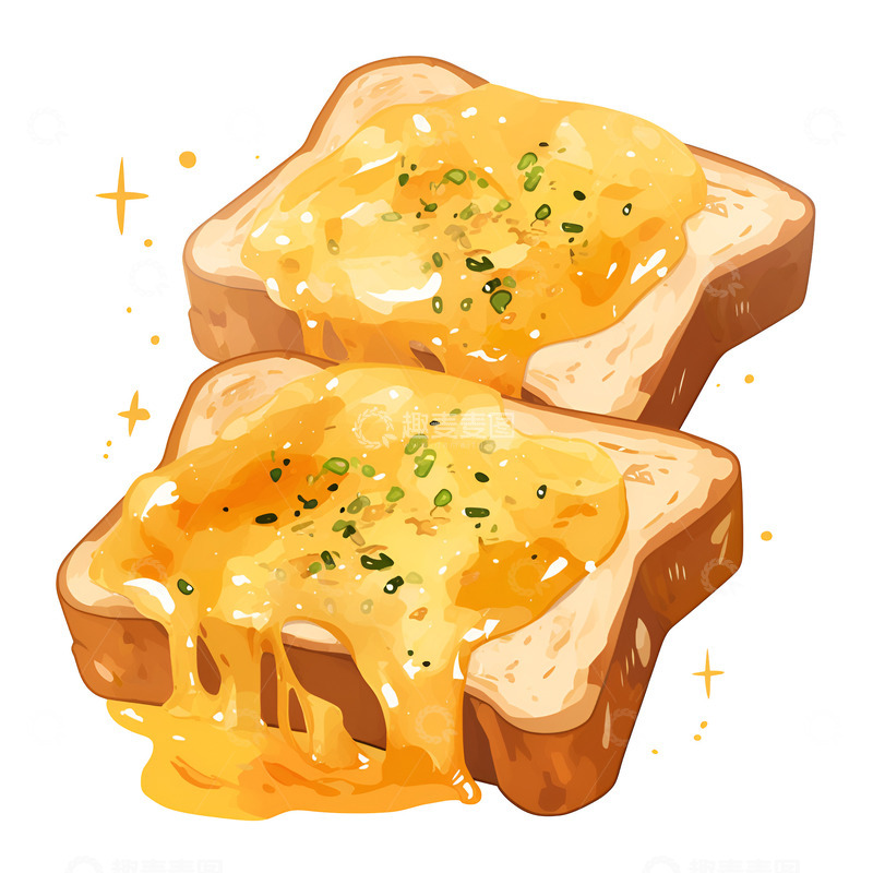 高清大图下载【趣麦麦图】卡通蜂蜜面包片