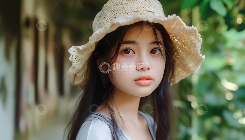 高清大图下载【趣麦麦图】-帽子女孩漂亮