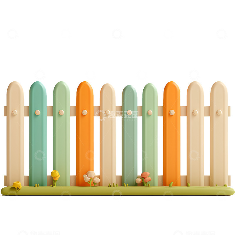高清大图下载【趣麦麦图】卡通简约木质栅栏