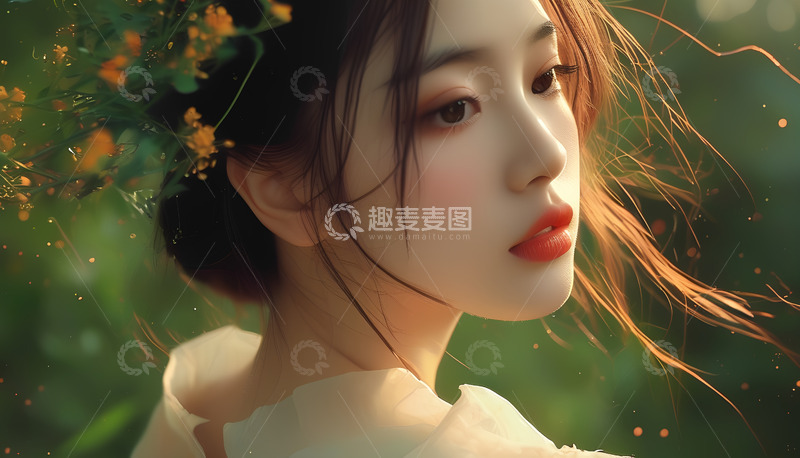 高清大图下载【趣麦麦图】小花女孩漂亮